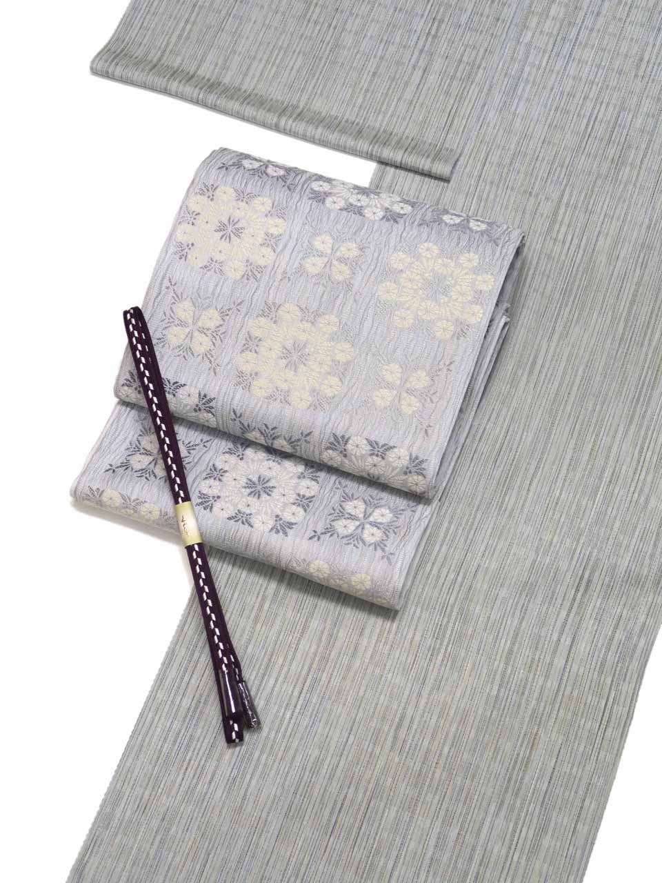 加工着尺（京友禅：銀鼠：筋暈し）