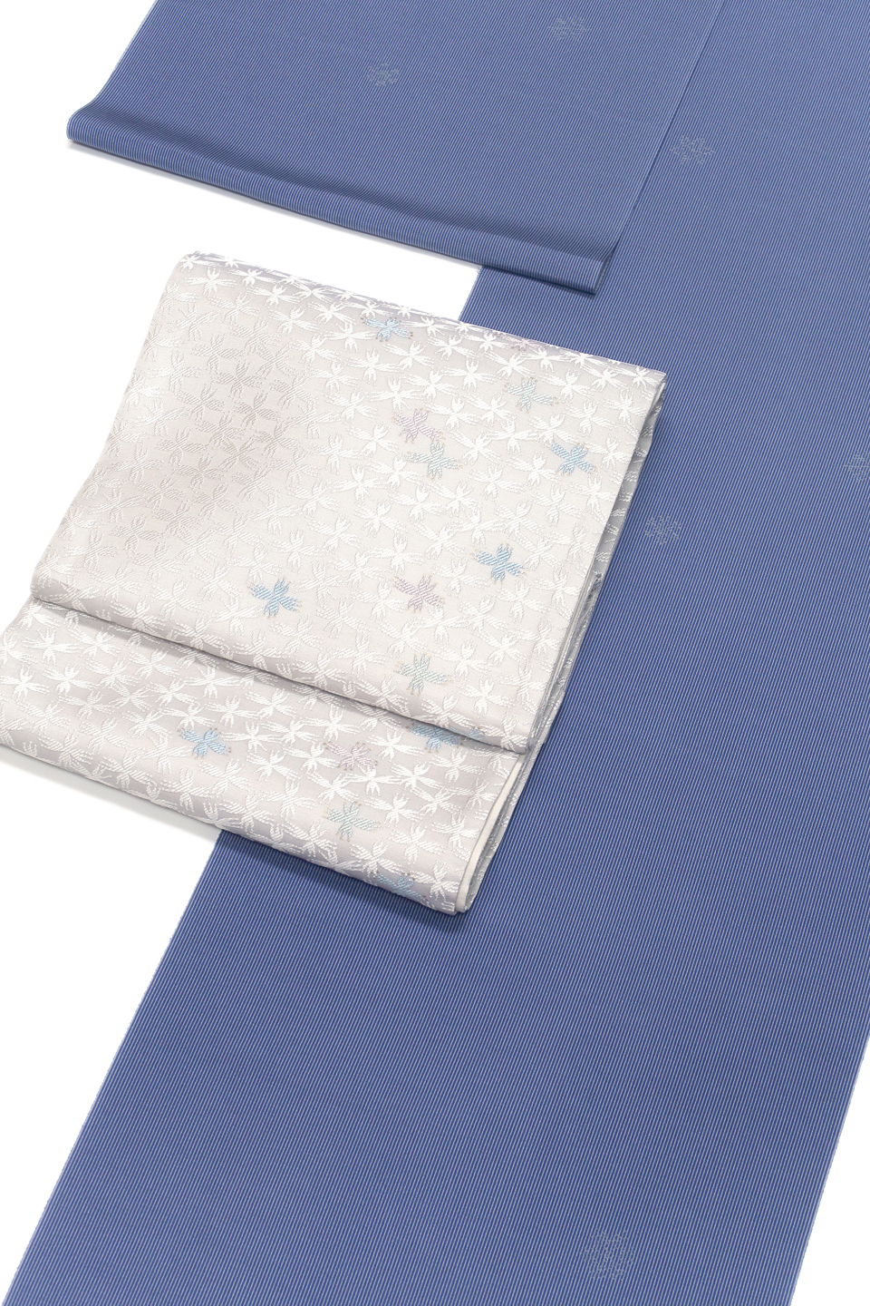 雪華小紋（京友禅：藍鼠：毛万に雪華）