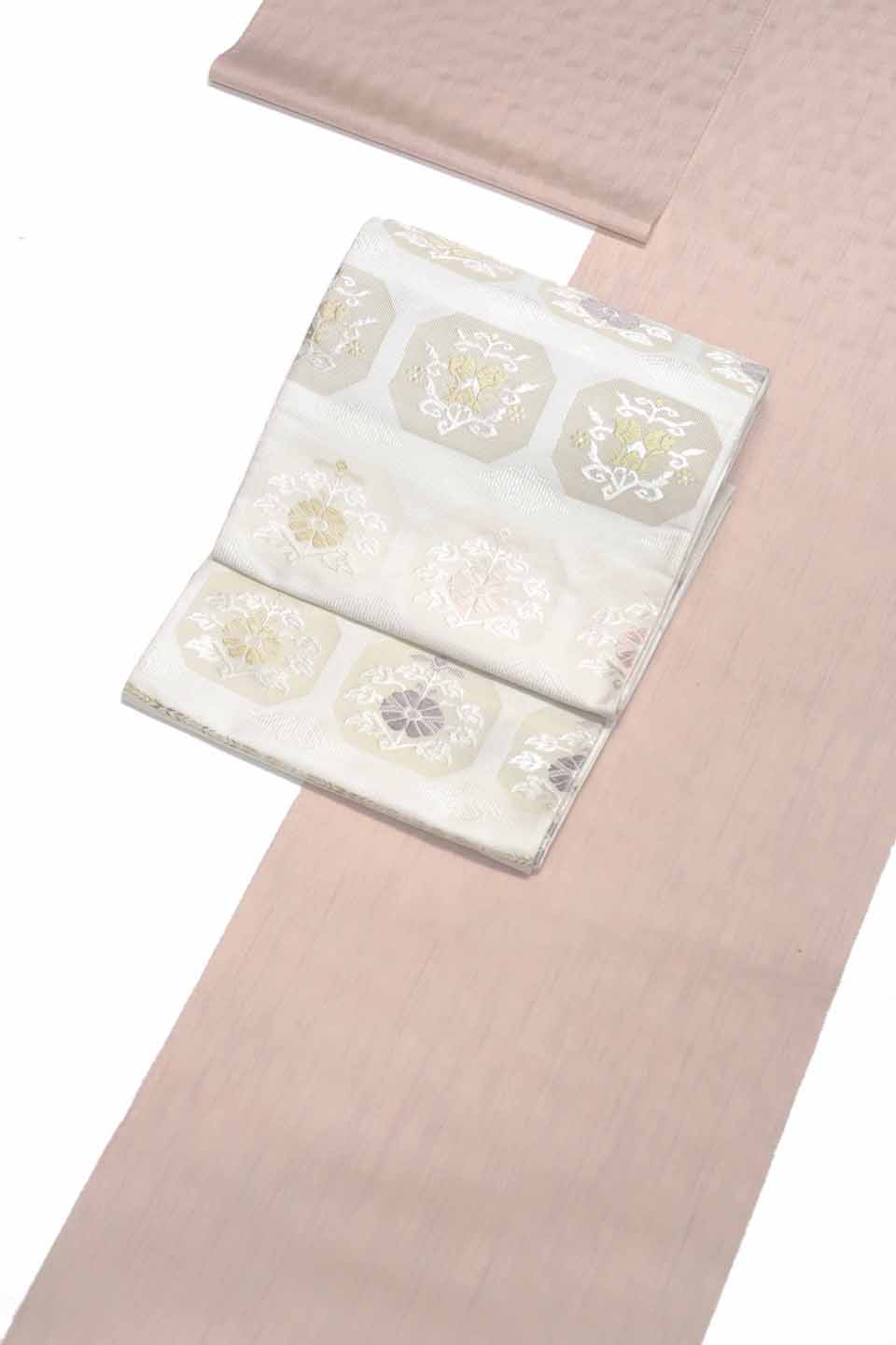 紬（米沢紬（Washable対応）：薄紅色：経波）