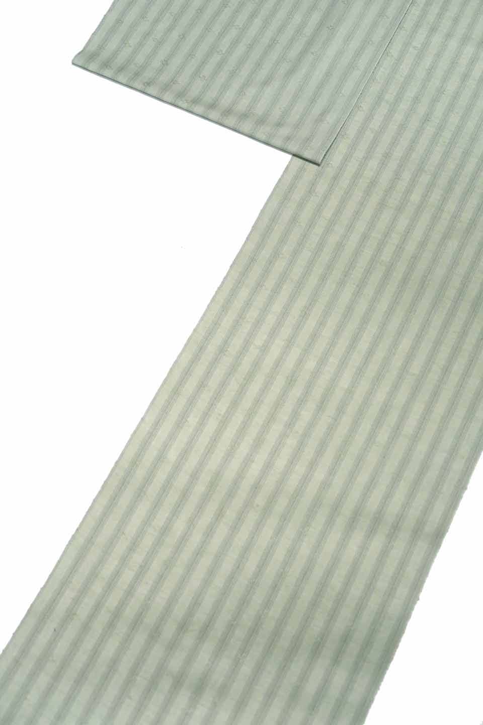 紬（米沢花織：淡黄緑：花織間道）