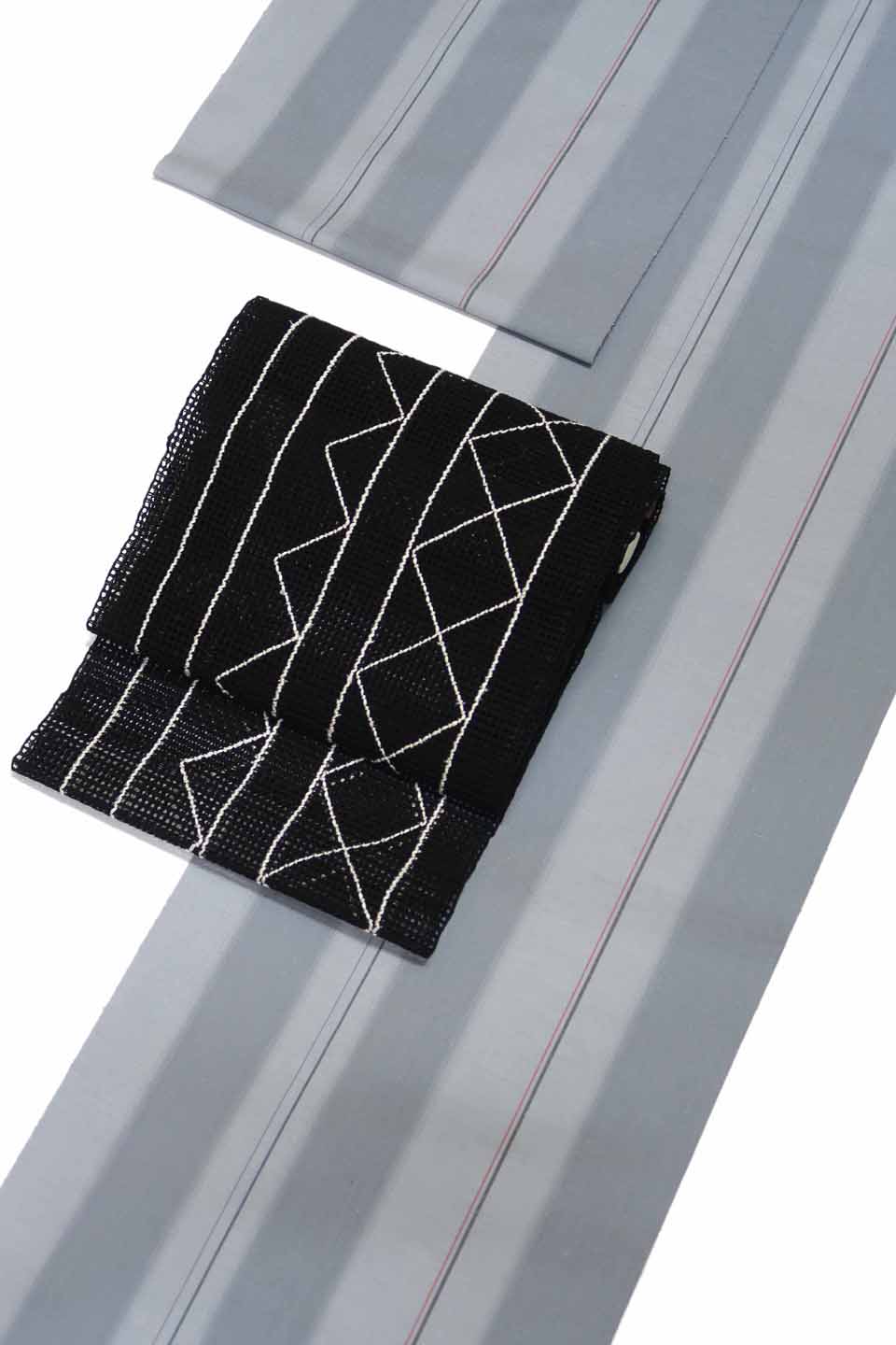 紬（米沢紬（Washable対応）：藍鼠暈：間道暈）