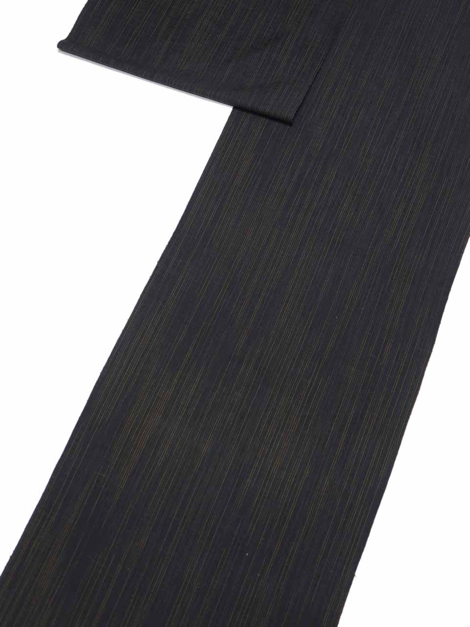 紬（米沢紬：暗い藍鼠：微塵縞）