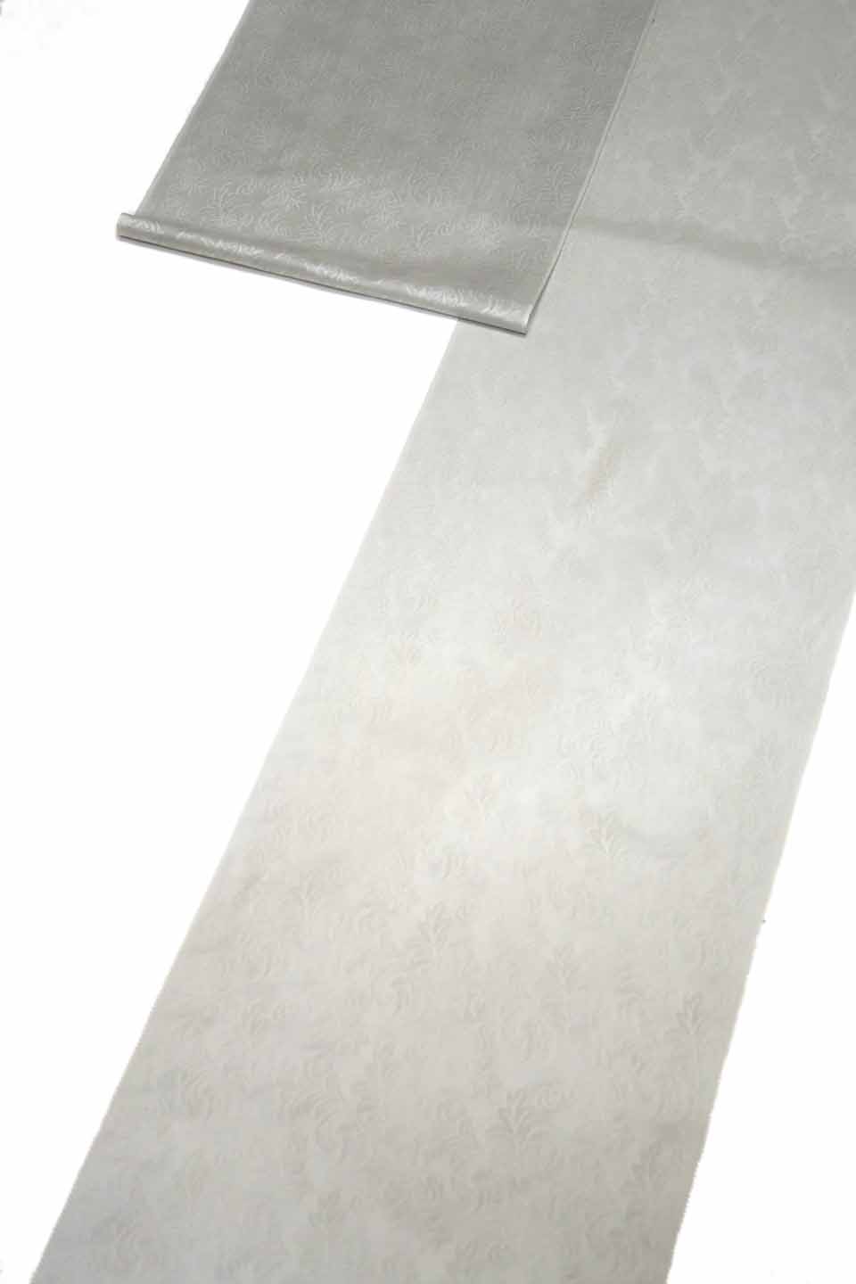 夏御召（西陣織紋お召し：薄銀鼠：花唐草文）