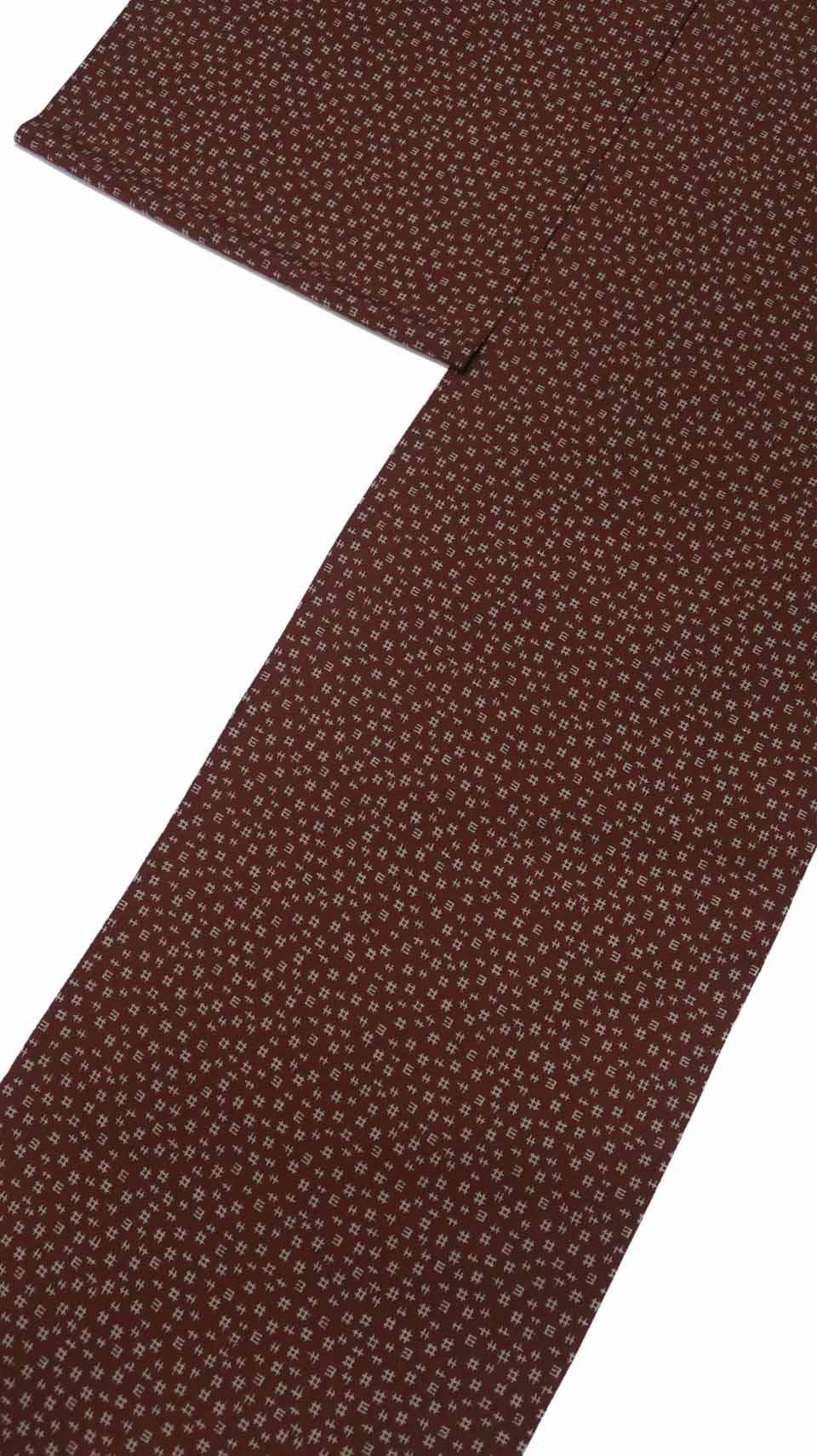 創作小紋（京友禅：紫鳶（むらさきとび：紫味がかった鳶色）：京傳文様：片かなかすり）