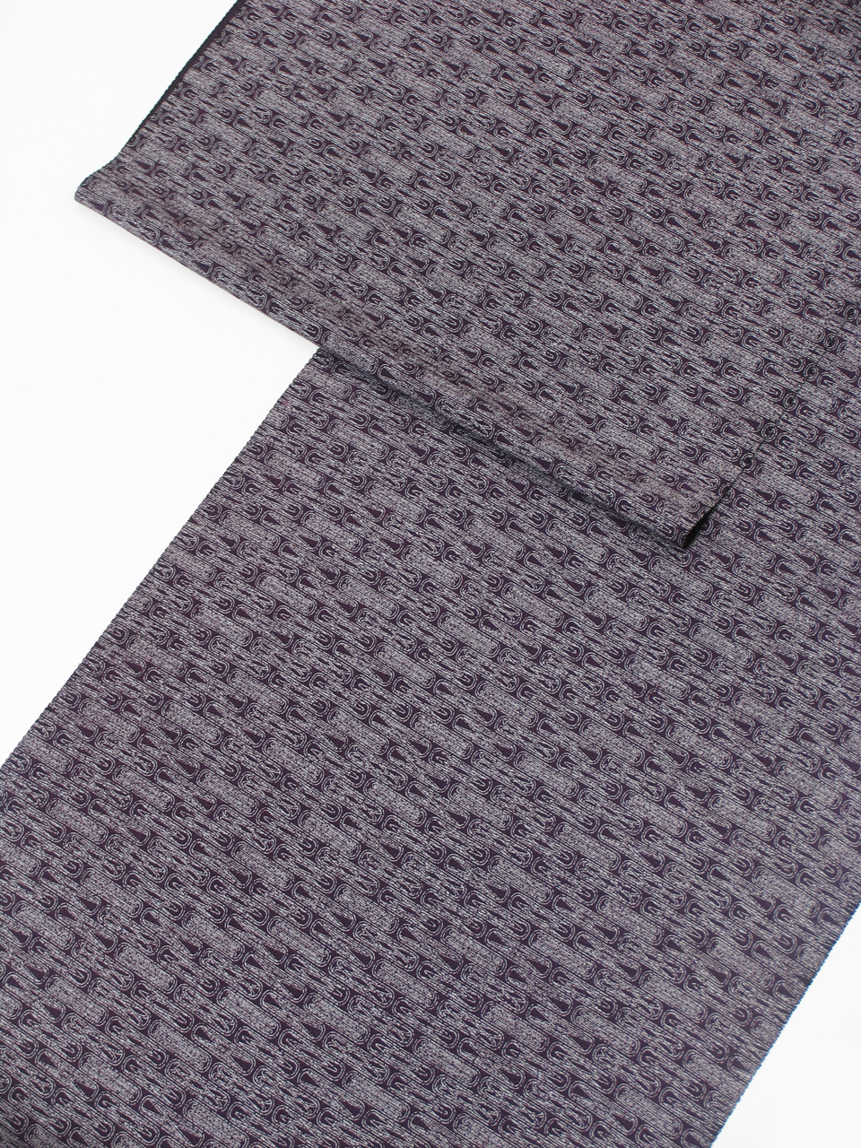 創作小紋（京友禅：椋実色（むくみのいろ：暗い青紫）：京傳文様：阿や）