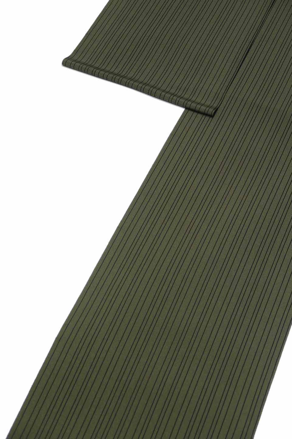 創作小紋（江戸小紋：深い焦げ茶に暗緑色：七五三縞）