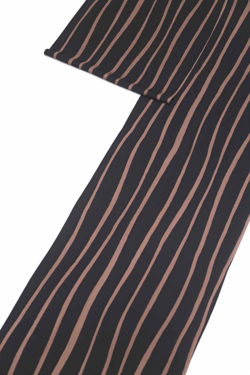 創作小紋（大正浪漫：竹下夢二：漆黒に薄紅梅：蹌踉縞）