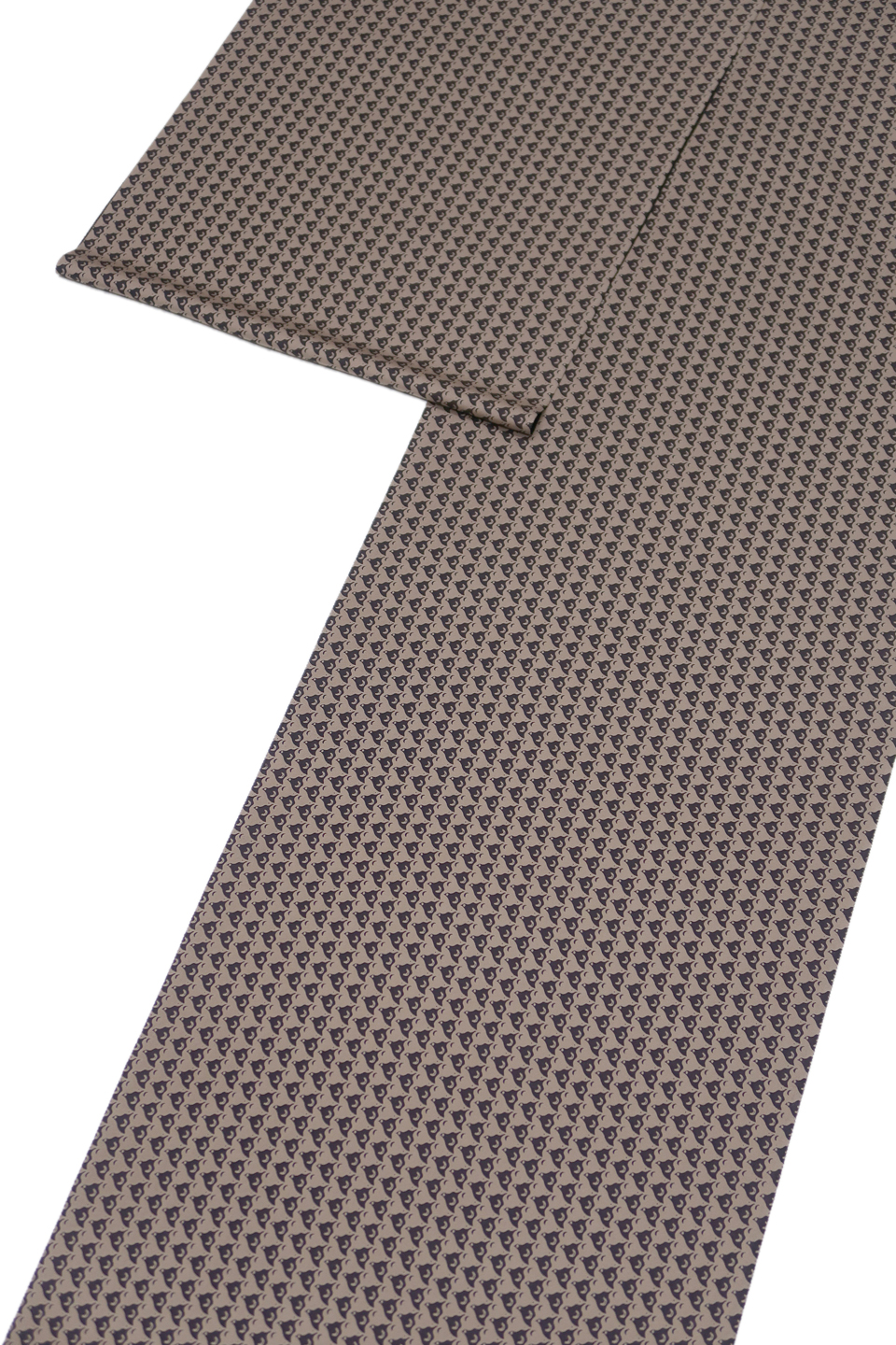 創作小紋（トリックアート：濃淡焦茶：向い千鳥）