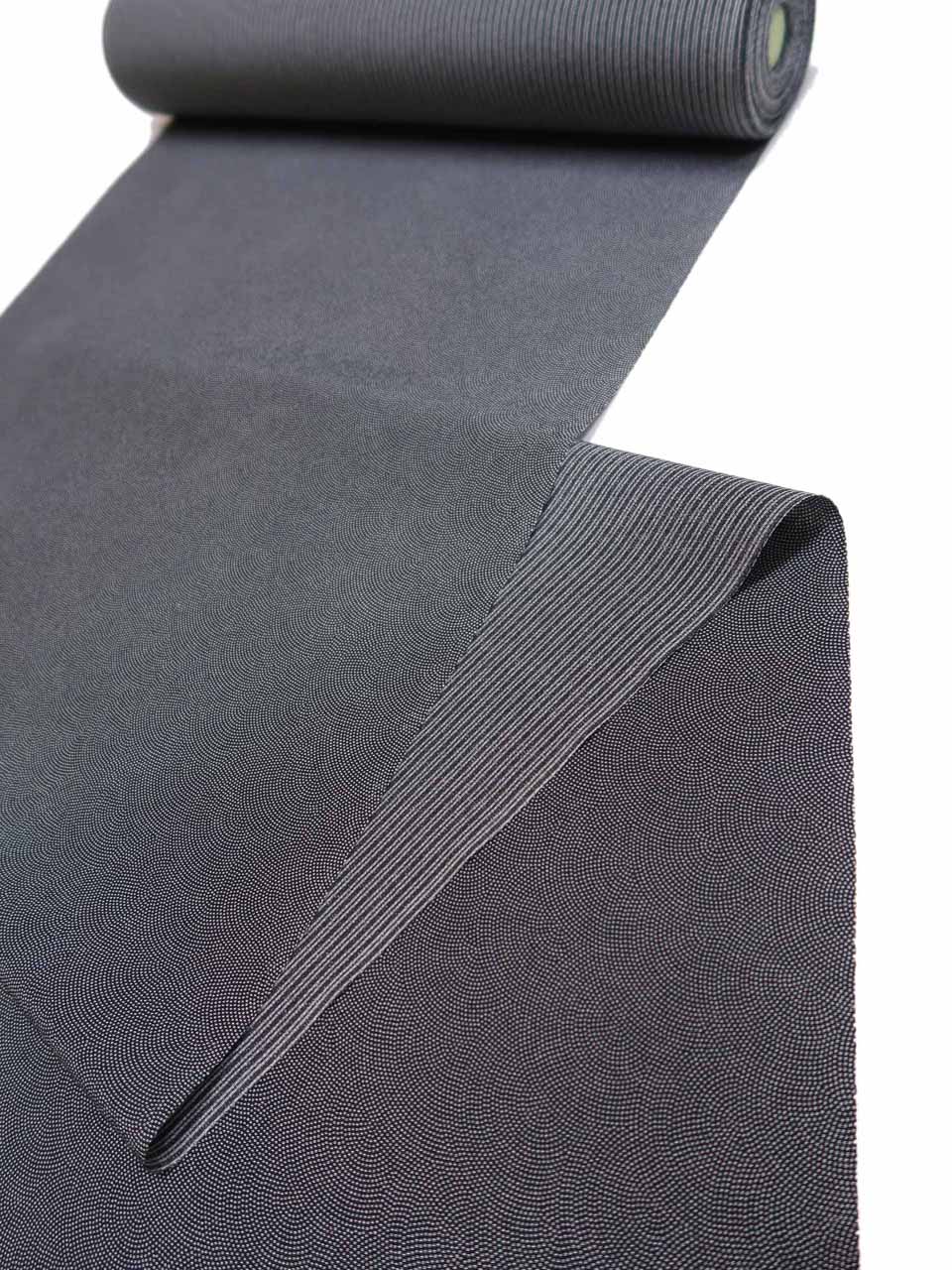 江戸小紋（両面染め。正絹Washable：墨黒：鮫と子持ち縞）