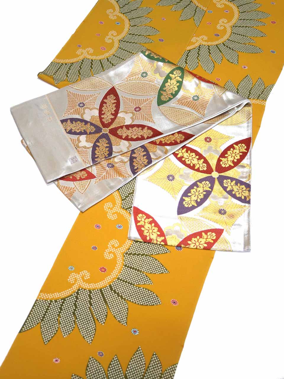 小紋（紅型：雄黄：向日葵）