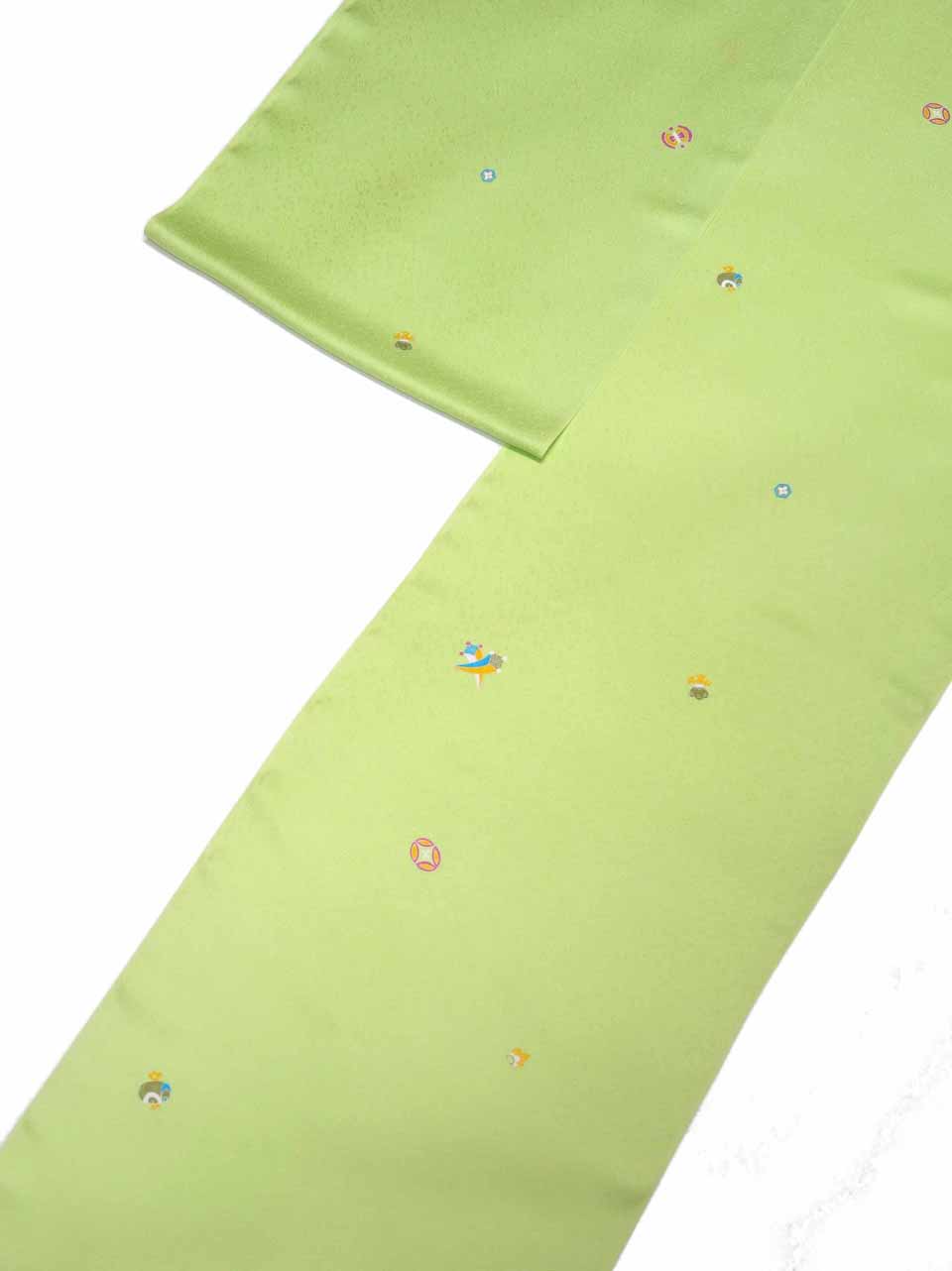 ジュニア小紋（京友禅：若芽色：宝尽くし）