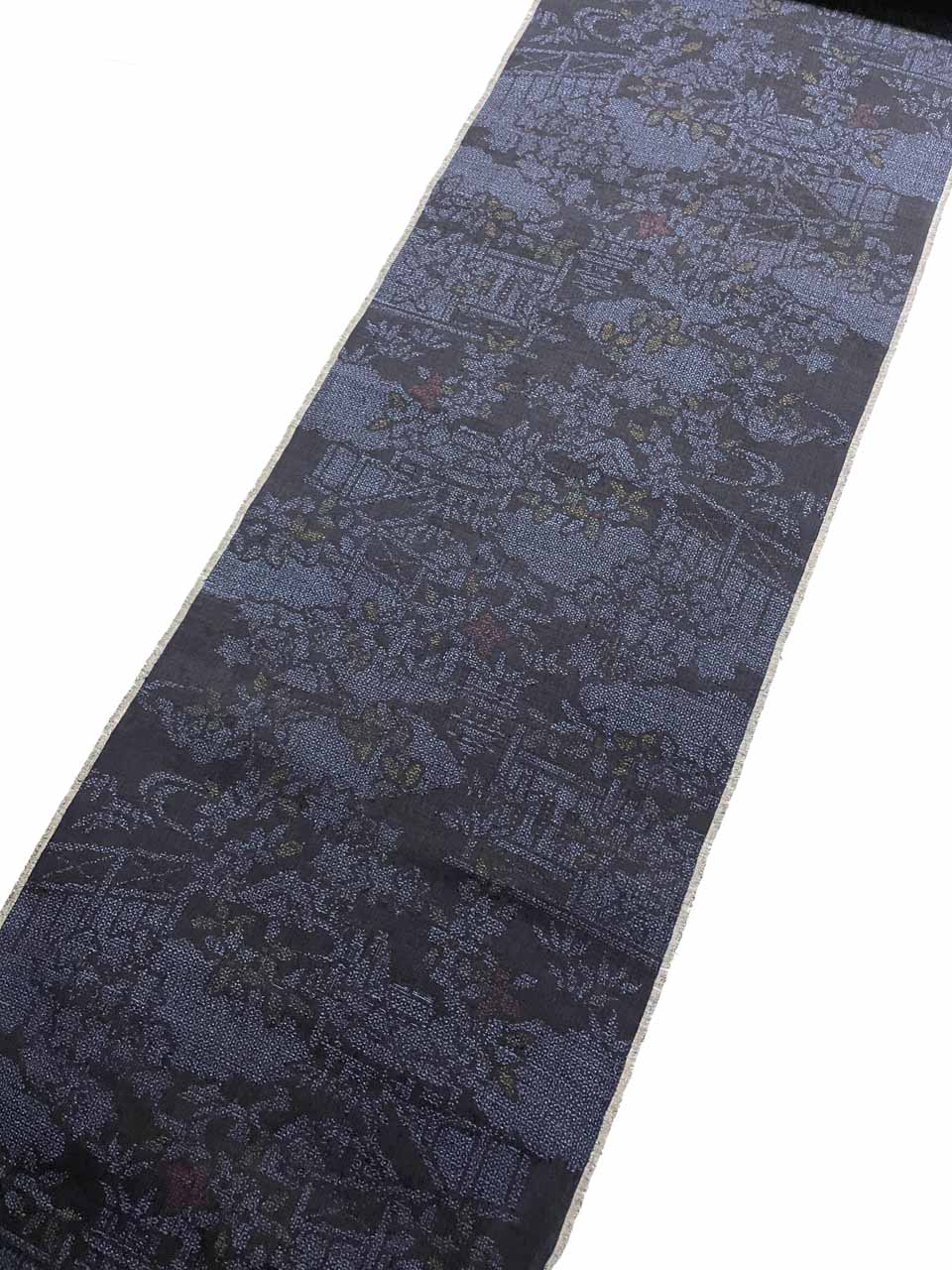 本場結城紬（いざり機：濃藍紺：亀甲御所解文）