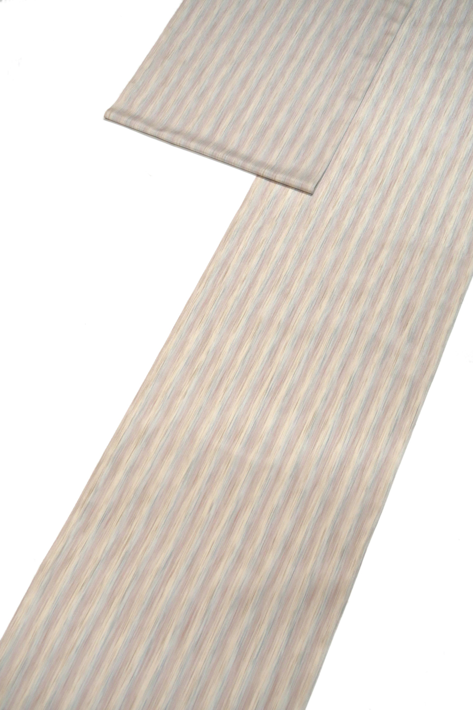 塩沢絣（十日町織物：淡黄赤：鰹縞）