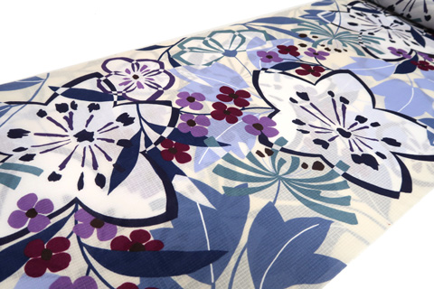 浴衣（抽象柄の桜）の拡大図