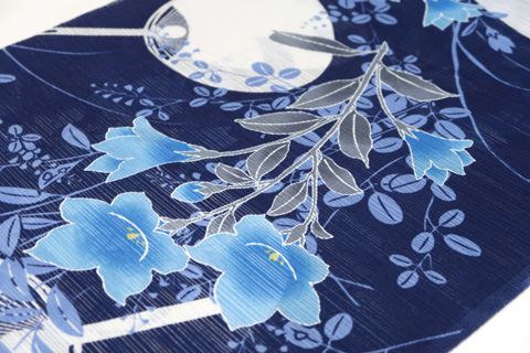 浴衣（萩と桔梗と団扇）の拡大図