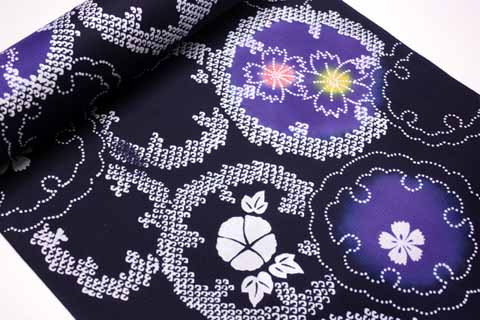 浴衣（朝顔　撫子　雪輪）の拡大図