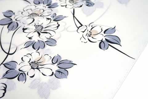 浴衣（山茶花文）の拡大図