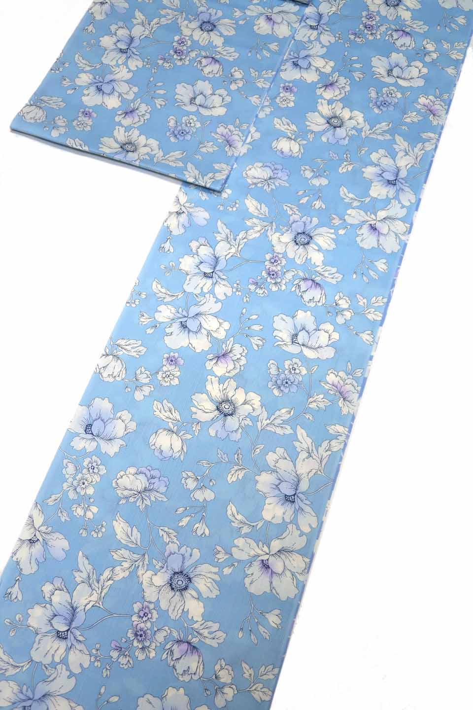 浴衣（染め浴衣：淡藍鼠：石楠花文）