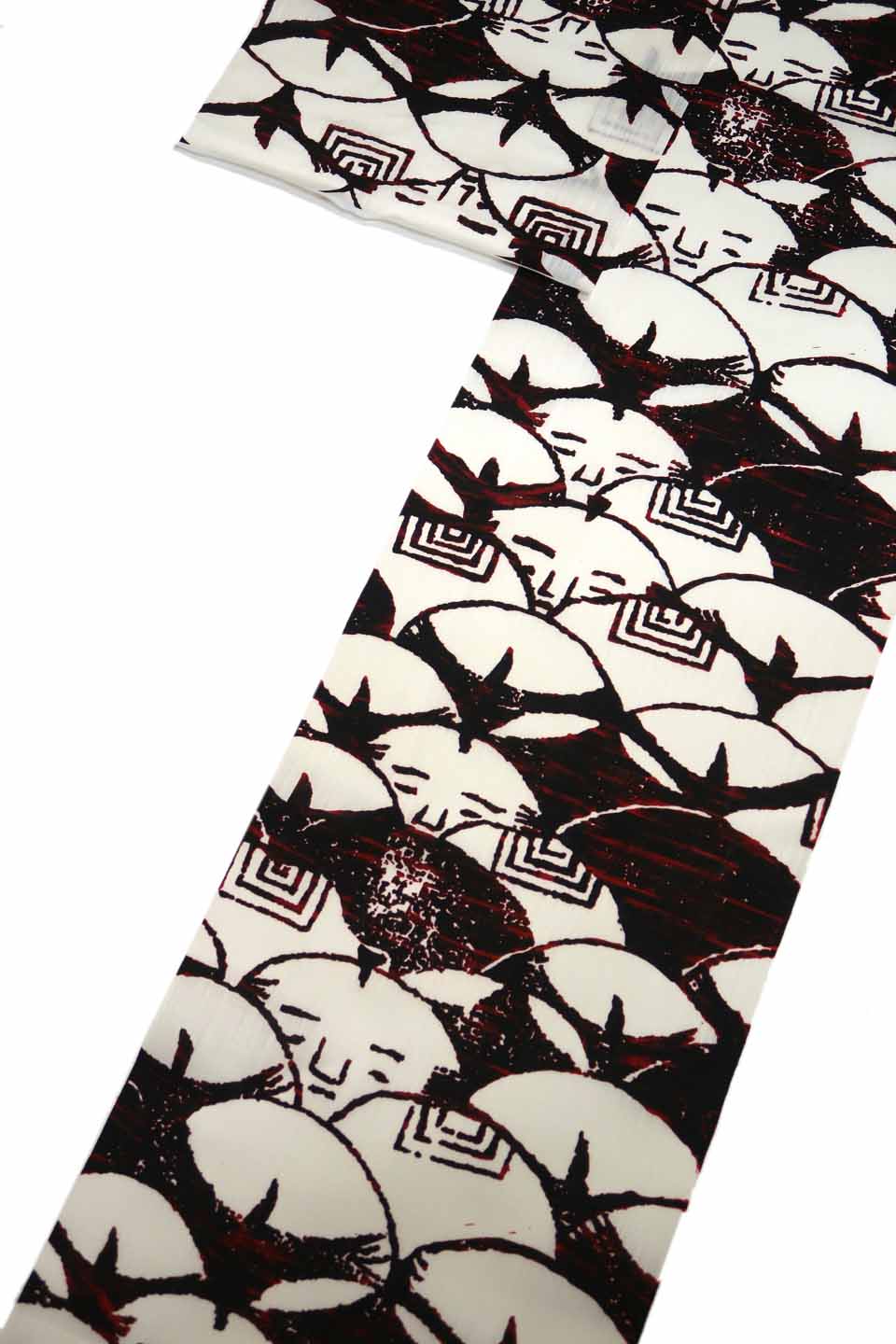 染め浴衣（京友禅「山東京傳」図案復刻版：淡茶鼠：切り落とし小紋）