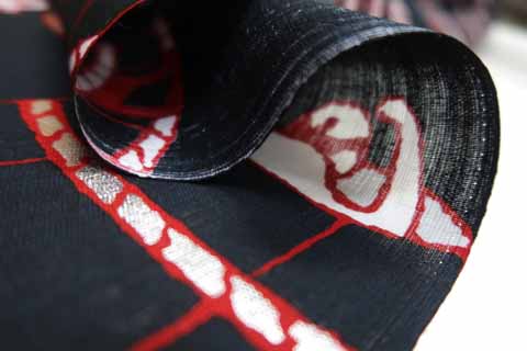 染め浴衣（据風呂繋（つな）ぎ）の生地の拡大図