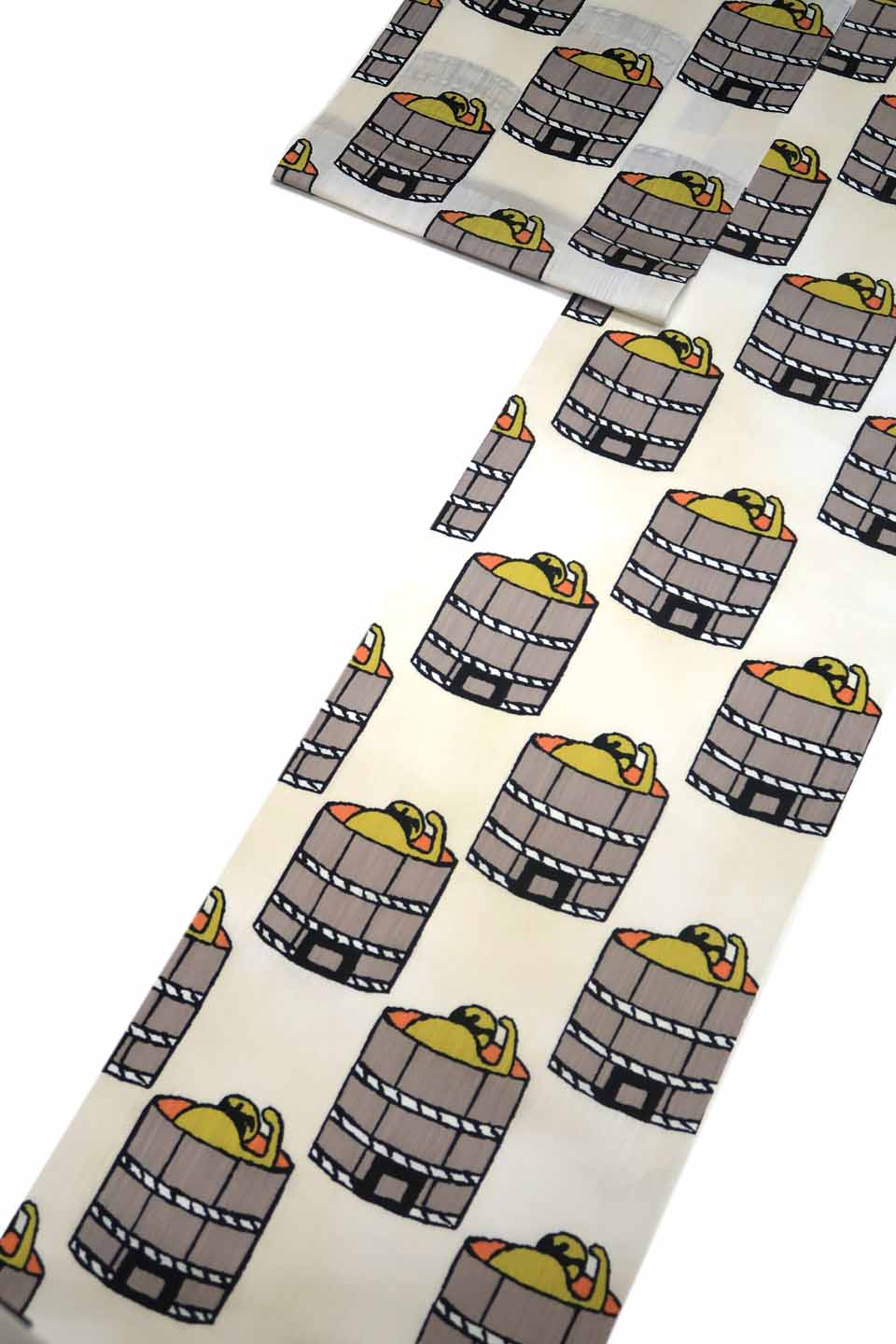 染め浴衣（京友禅「山東京傳」図案復刻版：生成り：据風呂繋（すえぶろつな）ぎ）