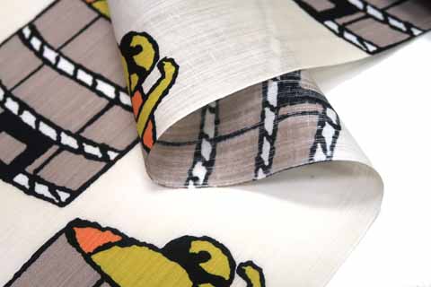 染め浴衣（据風呂繋（すえぶろつな）ぎ）の生地の拡大図