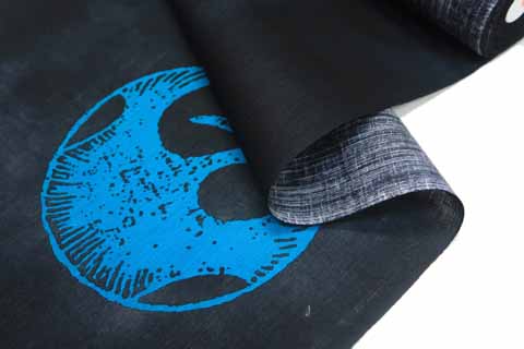 染め浴衣（本田鶴）の生地の拡大図