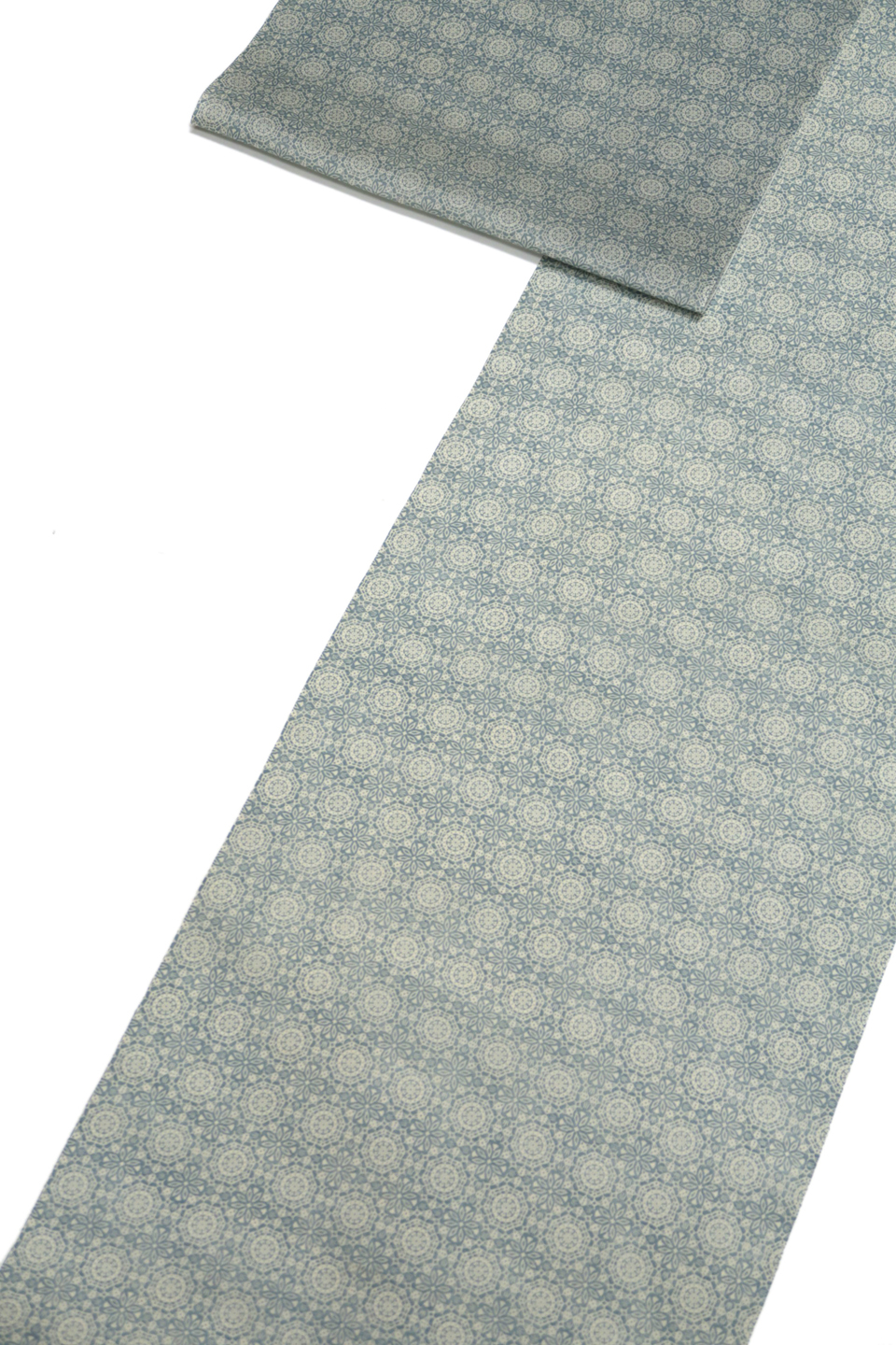 麻小紋（近江の本麻：Private Brand：淡い藍鼠：藍擦地装飾文様）