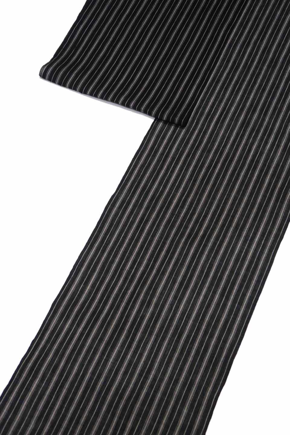 小千谷縮み（経絣：墨色：両子持ち縞）