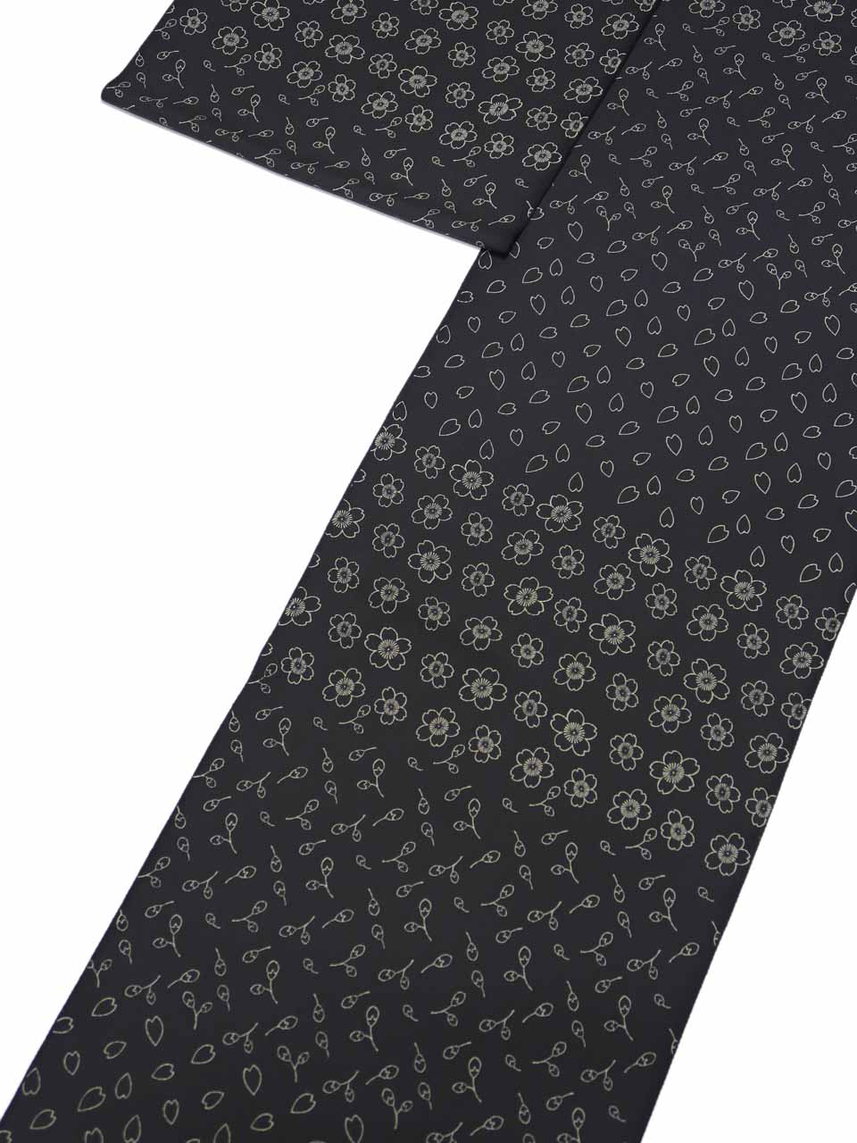 経絽着尺（北斎小紋：灰墨色：舞鶴桜文）