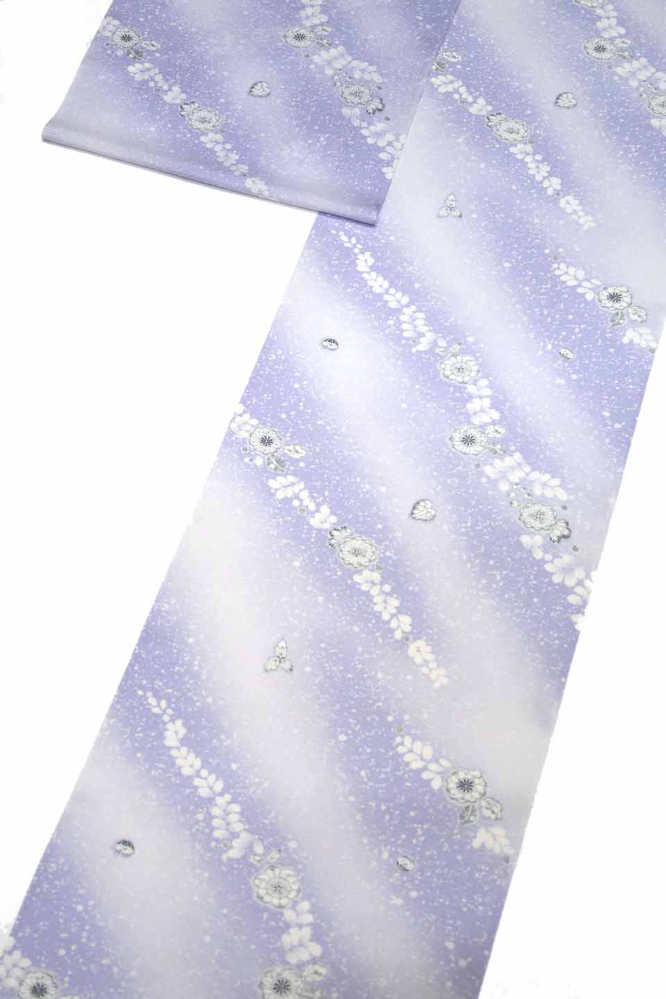 絽小紋（京友禅：薄紫鼠：辻ヶ花文）