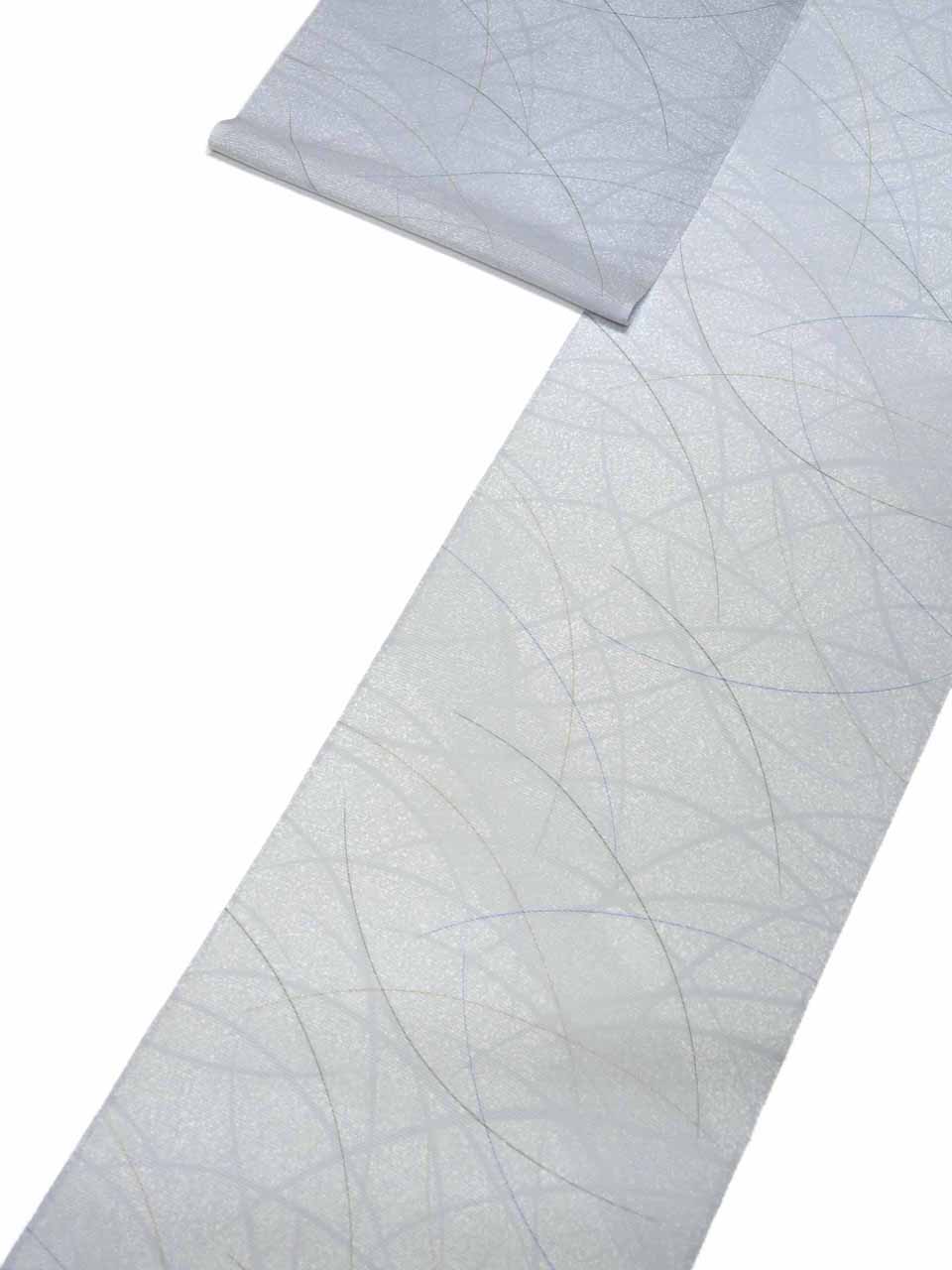 絽小紋（京友禅：淡藍鼠：吹雪に露草）