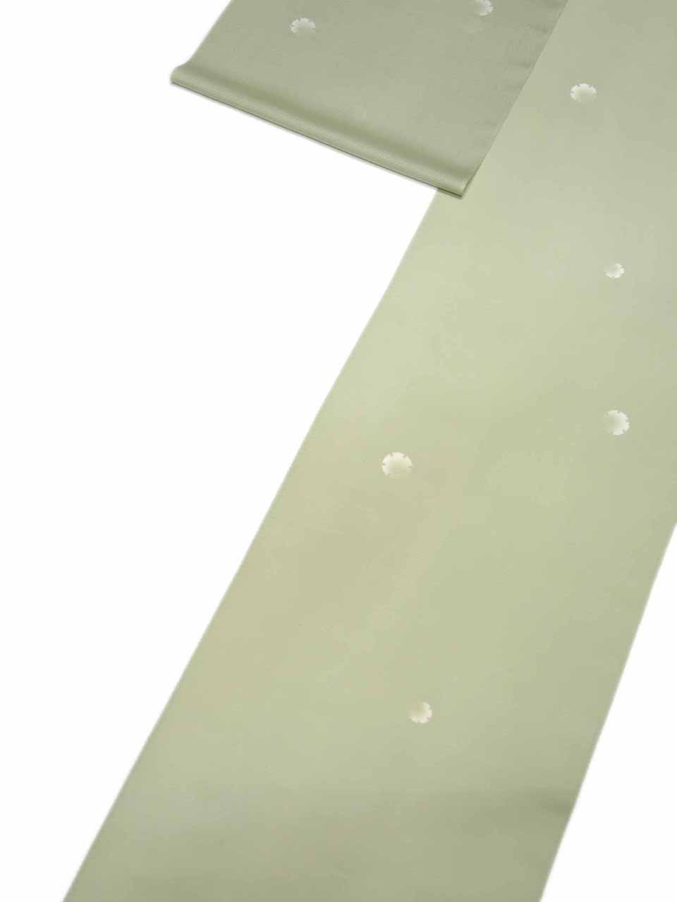 絽小紋（京友禅：薄黄緑：飛び雪輪）